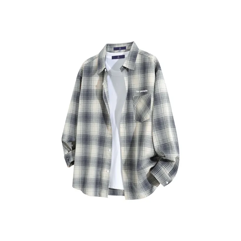 FAX FOR FMACM Shirt Unisex Gray Blue Plaid-1
