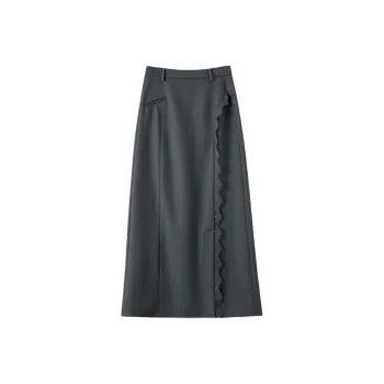 Late White Casual Long Skirt Women's