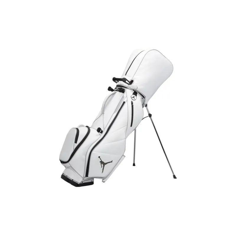 Jordan Fade Away Synthetic Leather Golf Bag For Travel Storage Bag Men's White & Wolf Gray & Metal Silver-3