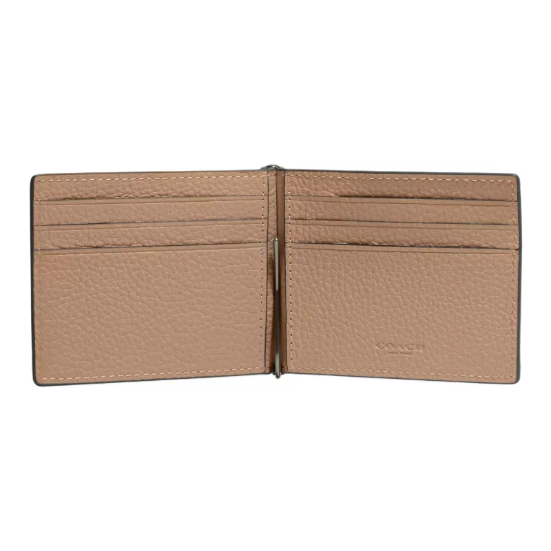 COACH Leather Wallet Mini Women's Vintage Nickel & Taupe-1