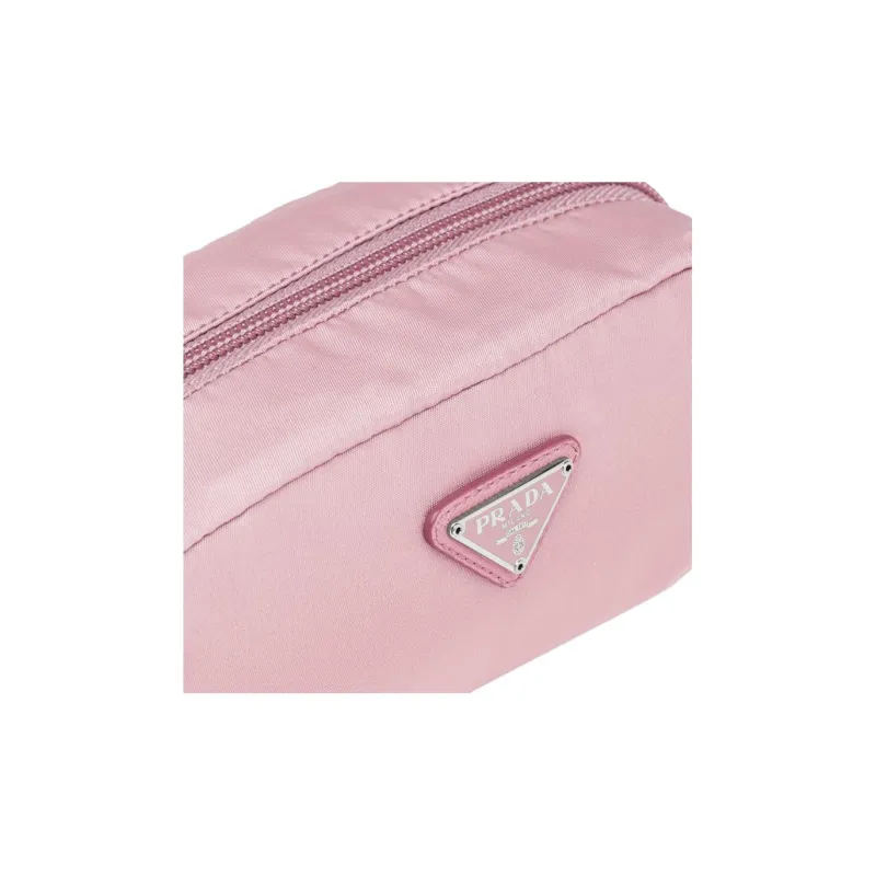 PRADA Re-Nylon Fabric Handheld Makeup Bag Toiletry Bag Women's Snow Pink-4