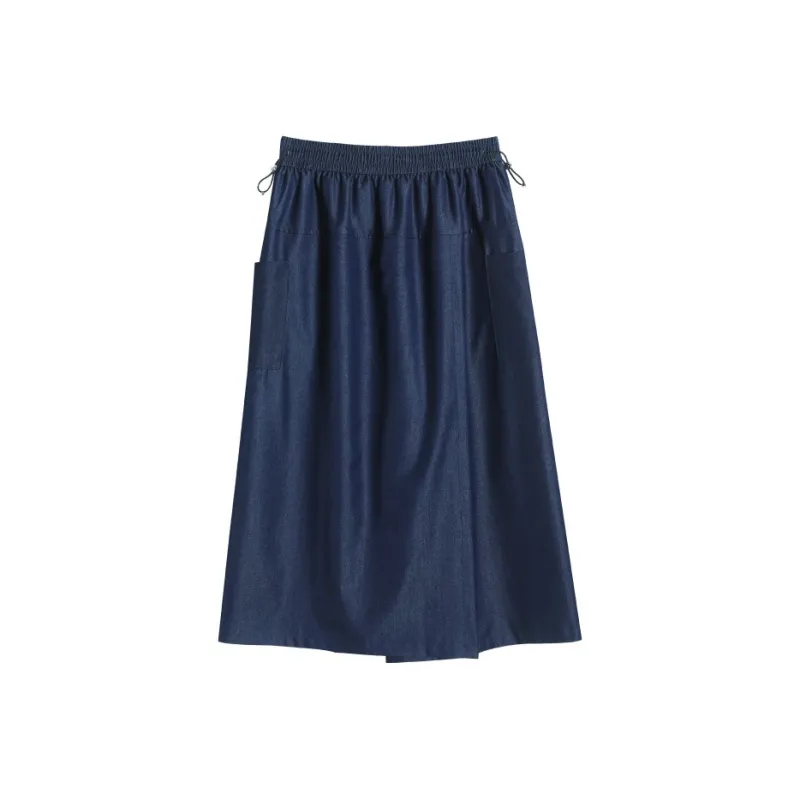 RTNH Casual Long Skirts Women's Denim Blue-0