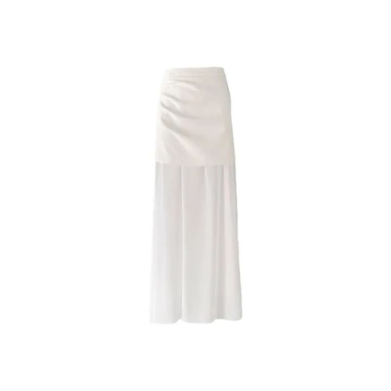 GOSO Casual Long Skirts Women's White-0