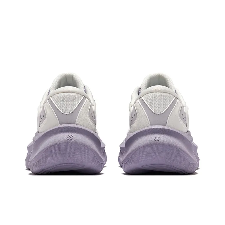 Erke Breathable And Resilient Low Top Casual Shoes Women's Microcrystal White Morning Mist Purple-3