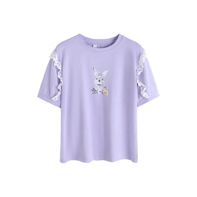 OZVO Puff Sleeve T Shirt Women's-0