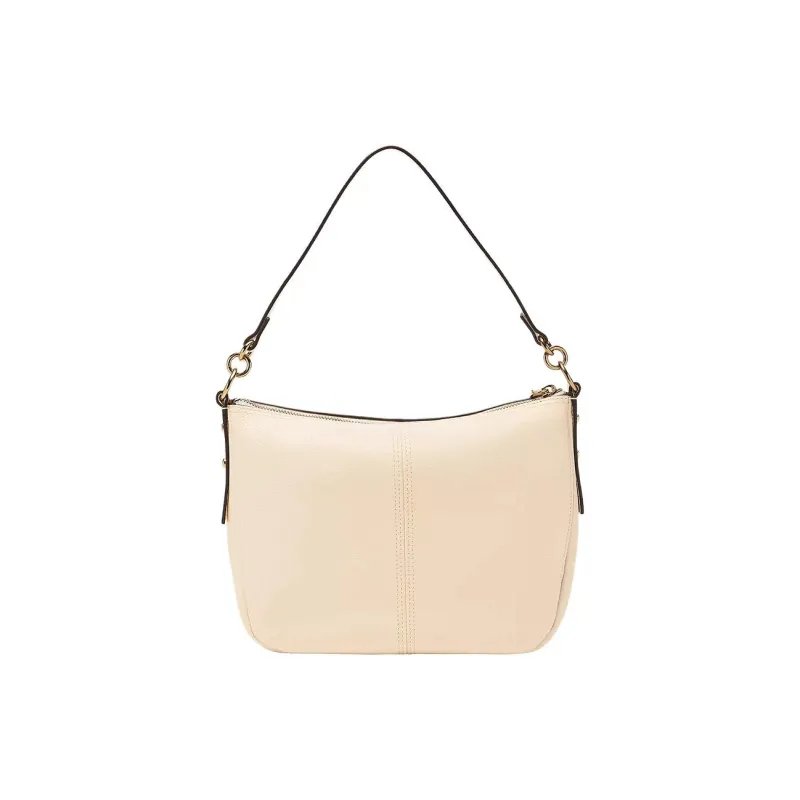 FOSSIL Leather One Shoulder Handbag Women's Beige-1