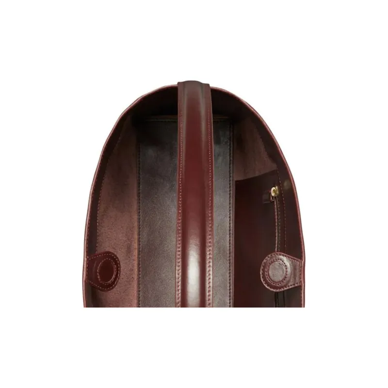 INES DE LA FRESSANGE Calfskin Handbag, Shoulder Bag Tubas Women's Burgundy-4