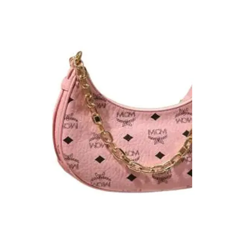 MCM Artificial Leather Shoulder Bag Women's Soft Pink-1