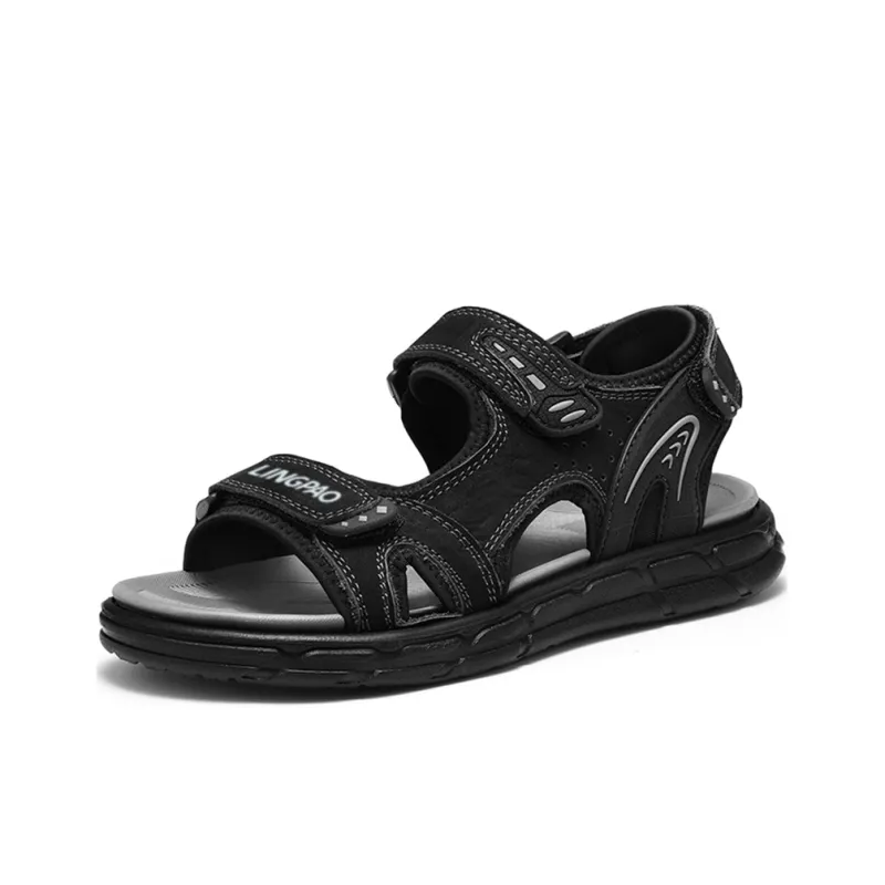 LINGPAO Beach Sandals Men Black/Brown-1