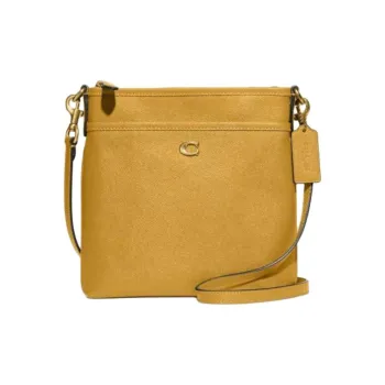 COACH Kitt Cross Grain Leather Messenger Bag, Crossbody Bag, Shoulder Bag Trumpets Women's