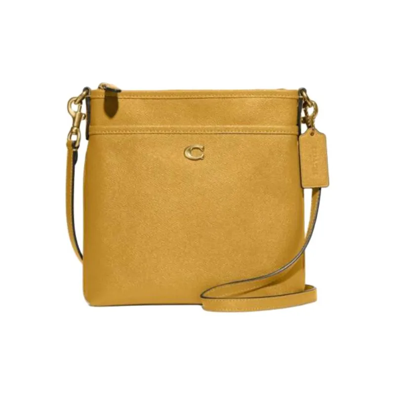 COACH Kitt Cross Grain Leather Messenger Bag, Crossbody Bag, Shoulder Bag Trumpets Women's-0