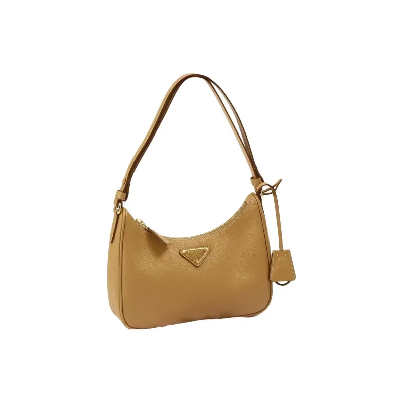 PRADA Leather Shoulder Bag Mini Women's Brown-1
