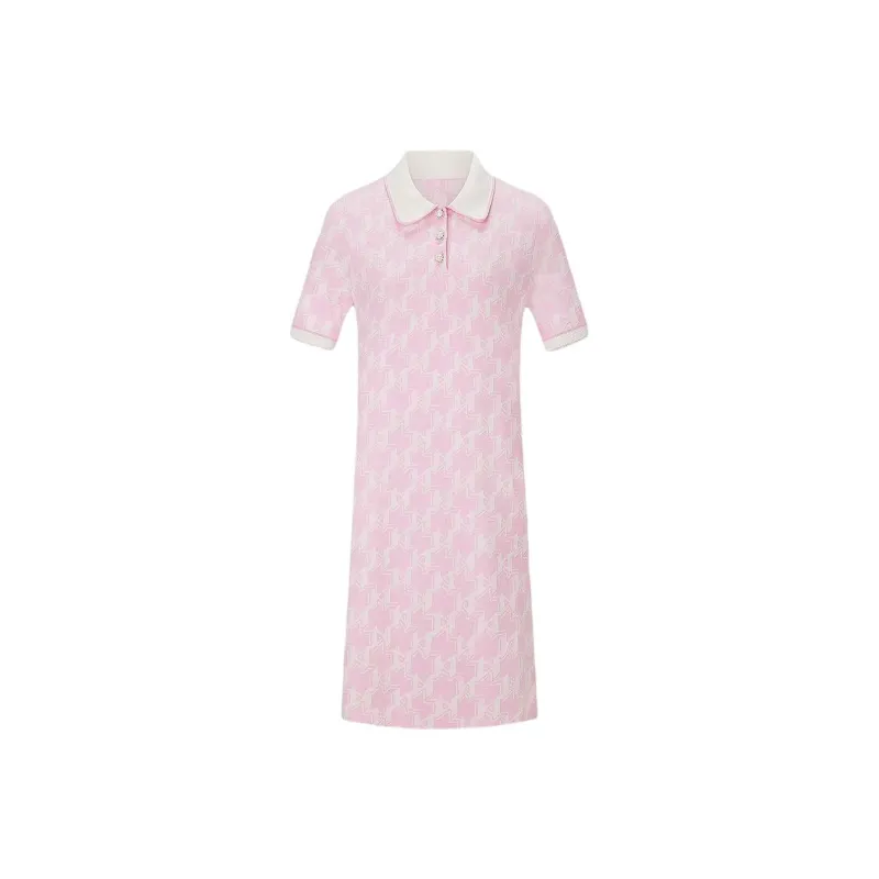 KARL LAGERFELD SS25 Short Sleeved Dress Women's Pink-0