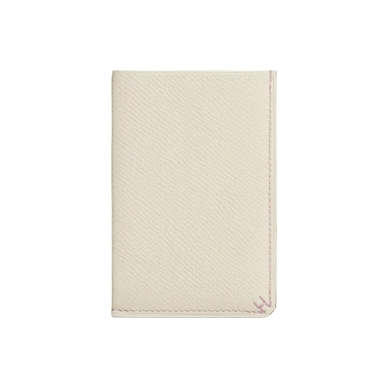 HERMES H Sellier Epsom Calfskin Card Holder Men's Beige-1