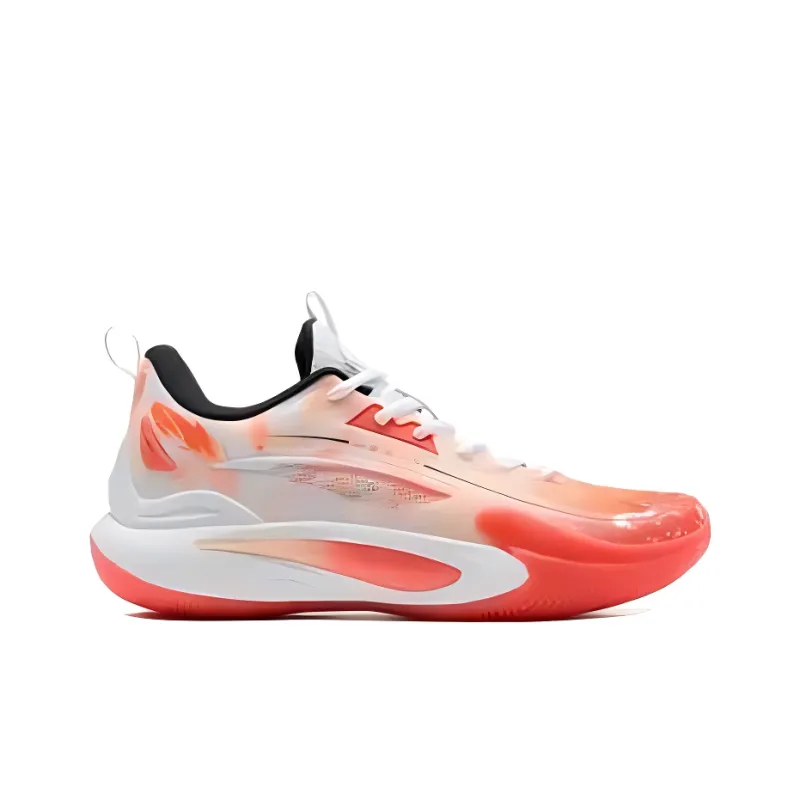 XTEP Wear resistant And Lightweight Low Top Torsion System Basketball Shoes Men's Red White-1