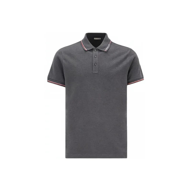 Moncler Polo Shirts Men Gray-0
