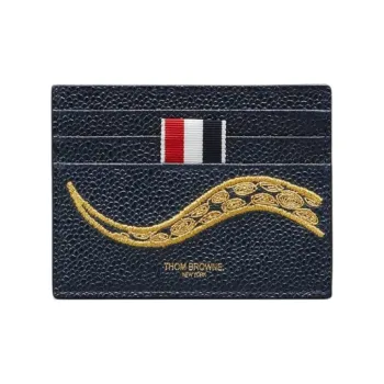 THOM BROWNE· Calfskin Card Holder Women's Dark Blue