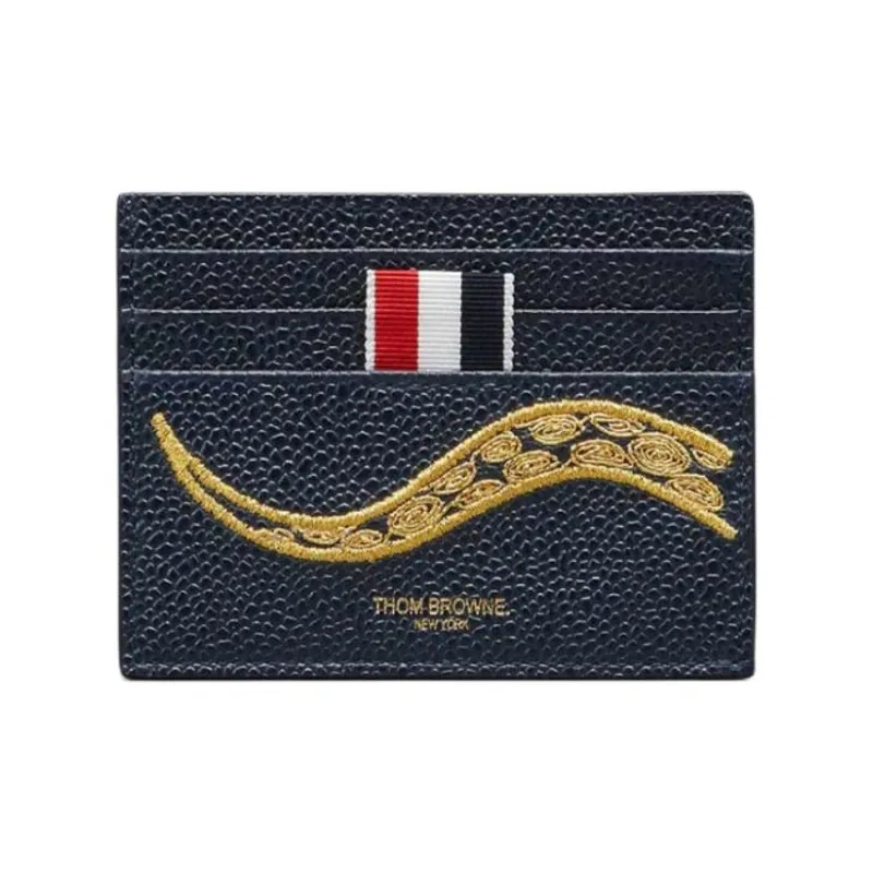 THOM BROWNE· Calfskin Card Holder Women's Dark Blue-0