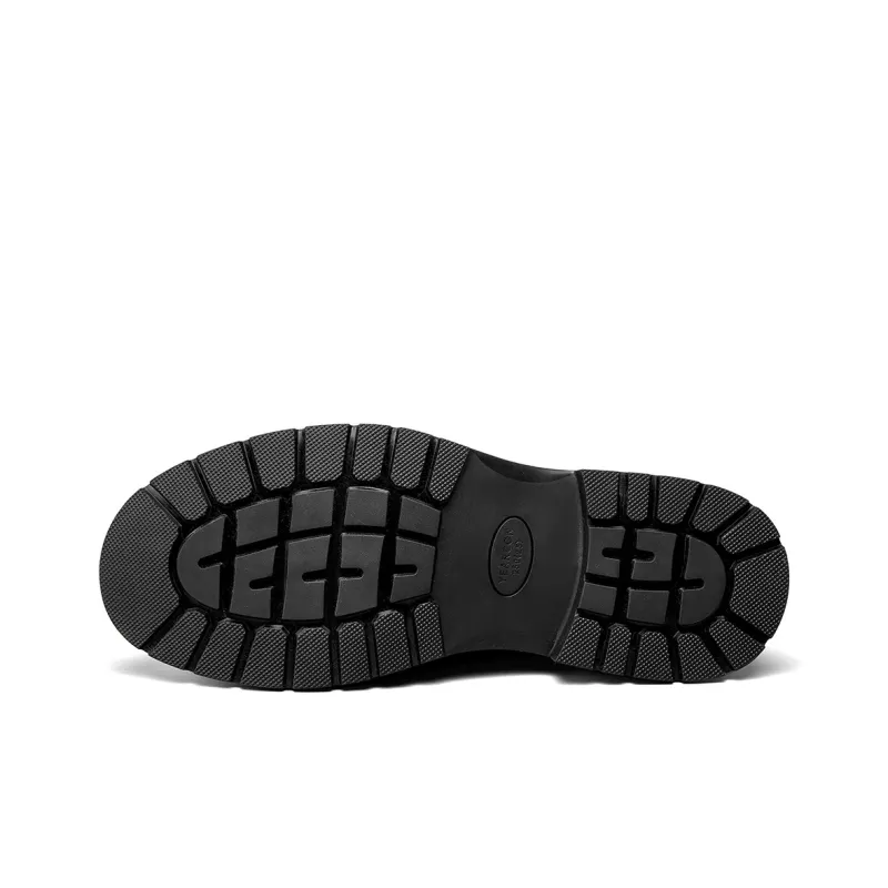 YEARCON Men's Casual Shoes Men Low Top Brown-3