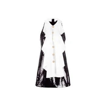 BALMAIN Ruffle panel Sequinned Minidress