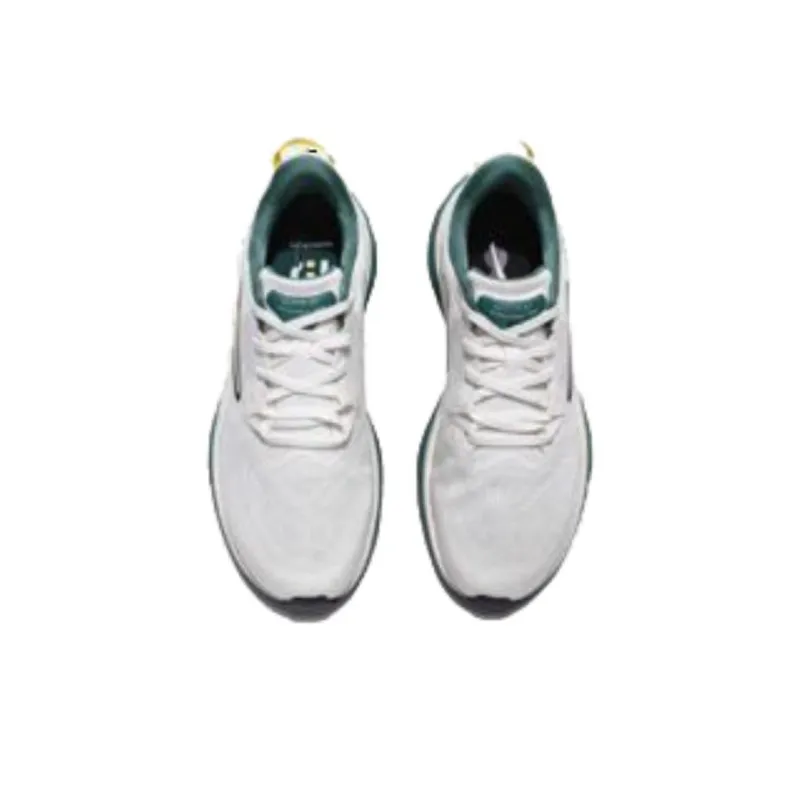 Erke Cushioning Rebound Low Top Running Shoes Men's White Green-2
