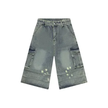 AWAO Denim Shorts Unisex Vintage Blue