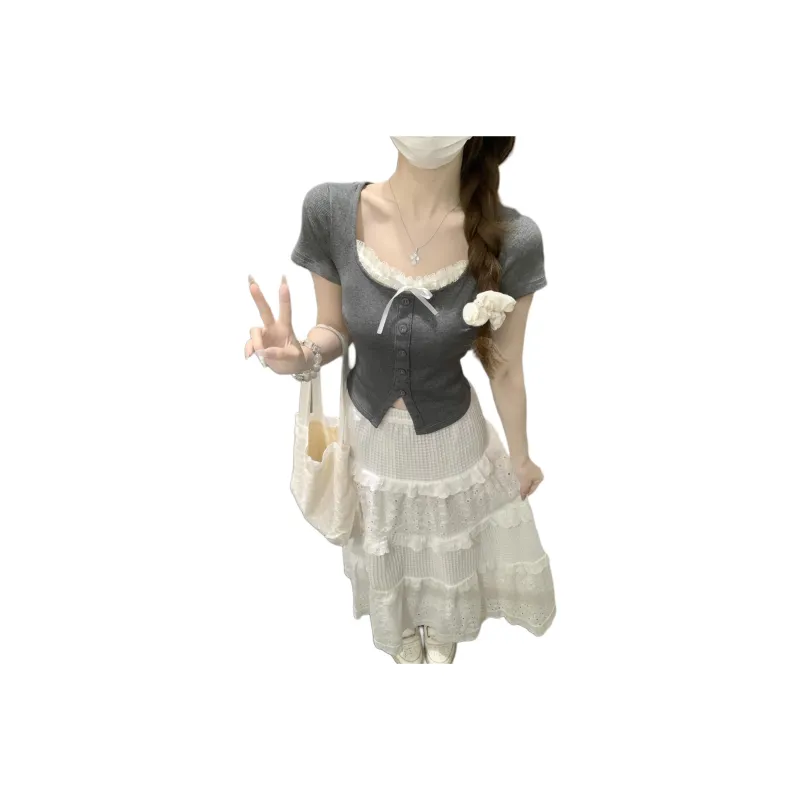 Mu Xiao Xin T Shirts Women's Gray-2