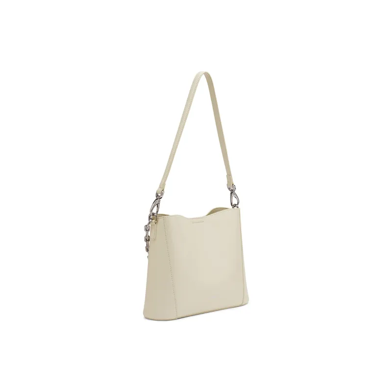 NAVIGARE Split Cow Leather Tote Bag, Shoulder Bag Women's Black/White-6