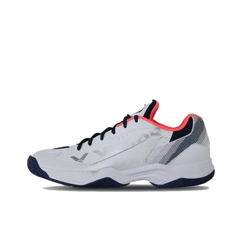 VICTOR Cushioned Slip Resistant Abrasion Resistant Low Top Badminton Shoes Unisex Pearl White