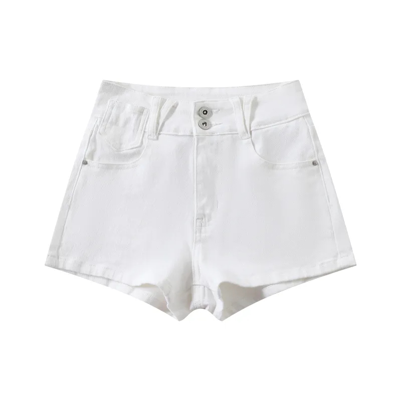Wen Shan Denim Shorts Women's White-0
