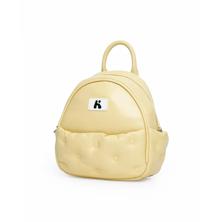 Karkki Sheepskin Backpack Women's Vanilla Yellow-1