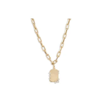 Adina Reyter 14K Yellow Gold Dog Tag Diamond Necklace