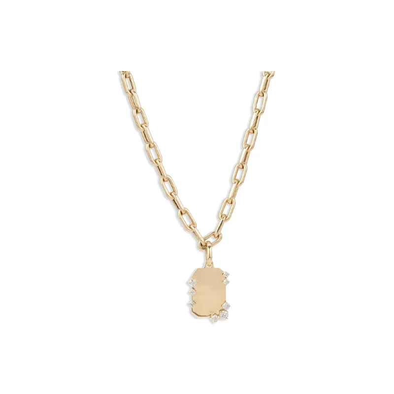 Adina Reyter 14K Yellow Gold Dog Tag Diamond Necklace-0