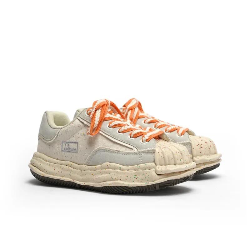 FANZAO Abrasion Resistant, Lightweight, And Breathable Low Top Skateboard Shoes Unisex Apricot-1