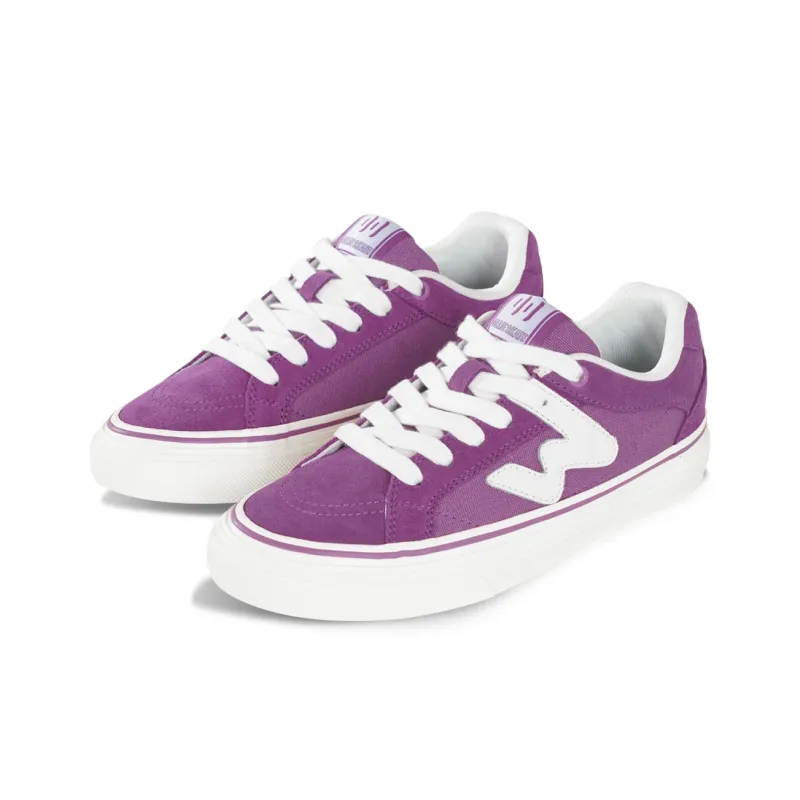 Ollieskate Wear resistant And Lightweight Low Top Skateboard Shoes Unisex White Purple-2