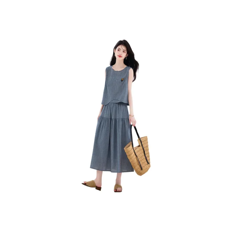 XINFEIYU Two Piece Skirt Sets Women's-0
