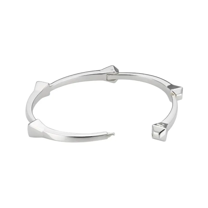 GUCCI 925 Sterling Silver Bangles Women's Silver-3