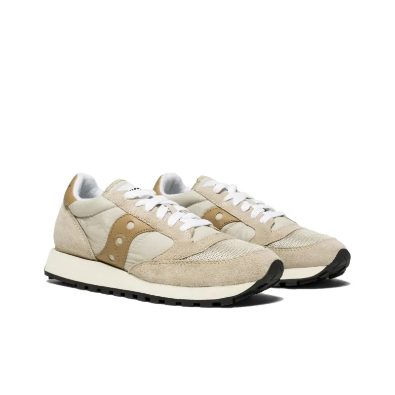 Saucony Jazz Original Vintage Anti Slip Wear Resistant Low Top Running Shoes Women's Beige Brown-2