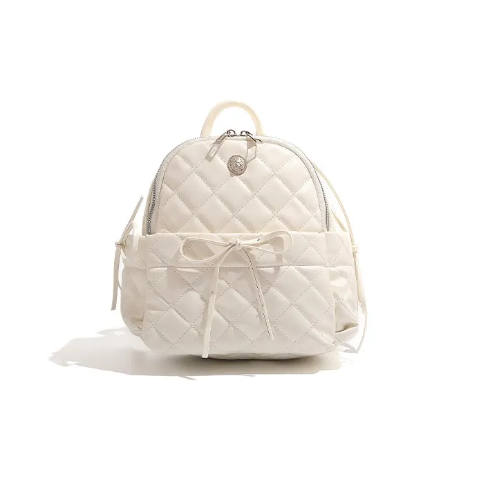 Jade En Plus PU Backpack Regular Women's Milk White/Peach Pink-5
