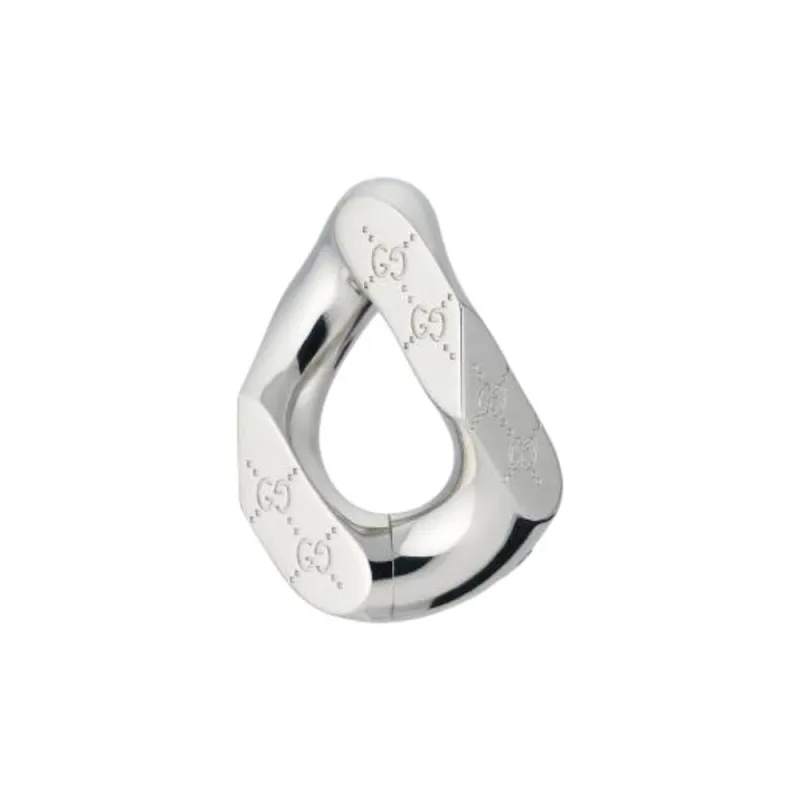 GUCCI Brass Clip On Earrings Unisex Silver-0