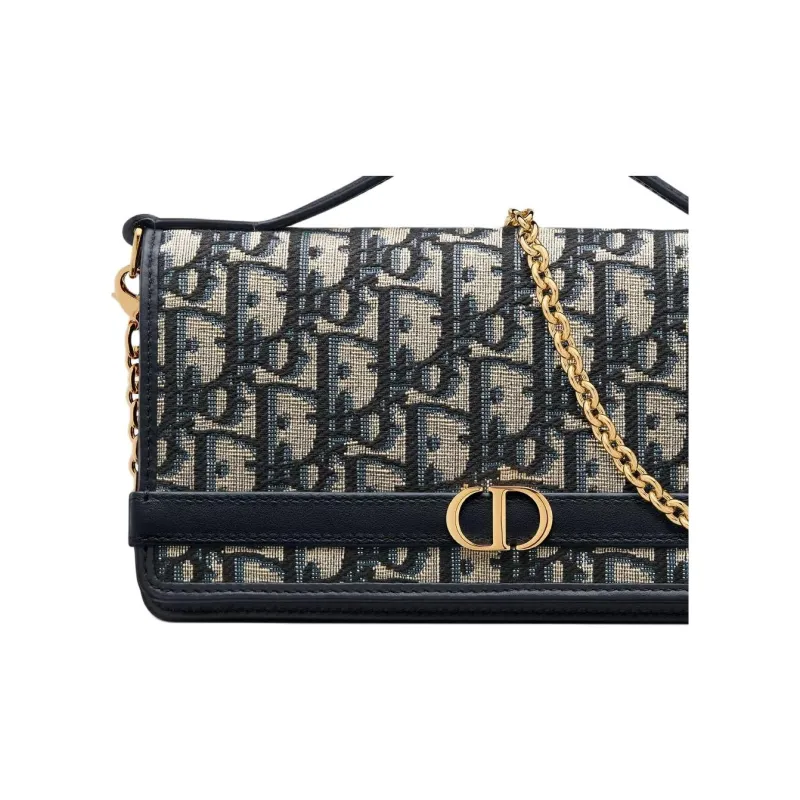 DIOR 30 Montaigne Cigale Calfskin One Shoulder Handbag Women's Blue-5