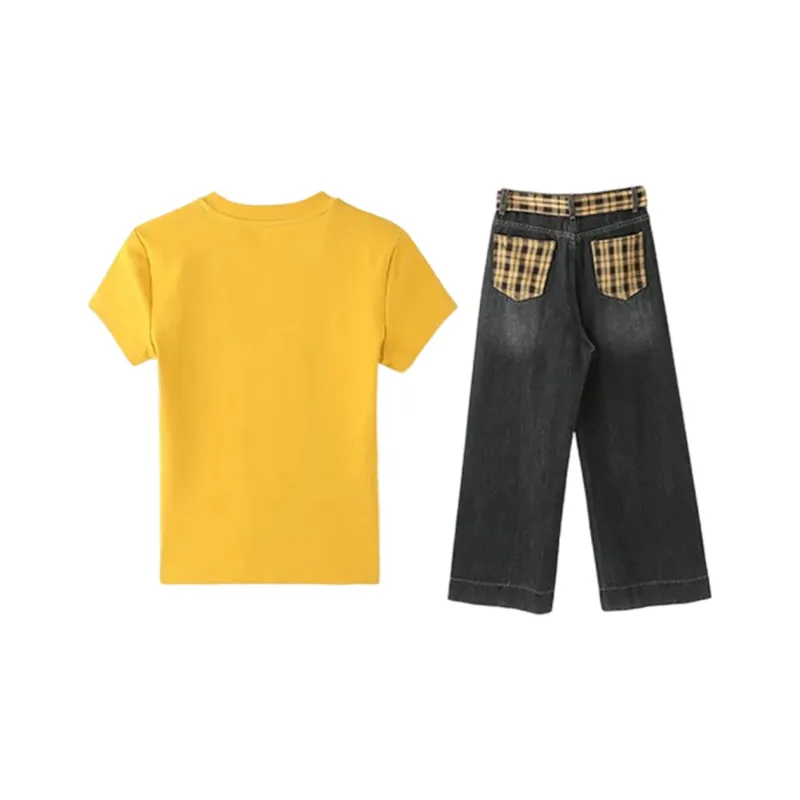SDN by41 Casual Suits Women's Image Color T Shirt+Jeans-1