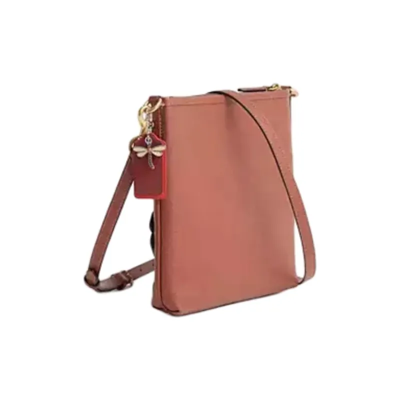 COACH Kitt Cross Grain Leather Crossbody Bag Trumpets Women's Brown-1