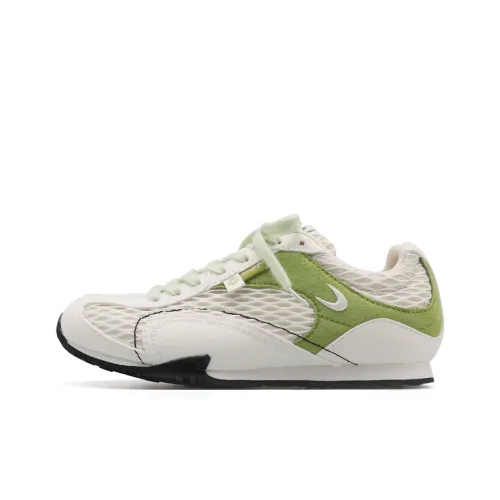 Cat&Sofa Slip Resistant Shock Absorbers Low Top Casual Shoes Unisex White Green