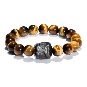 PUTUOSHANWENCHUANG Tiger's Eye Stone Bracelets Unisex
