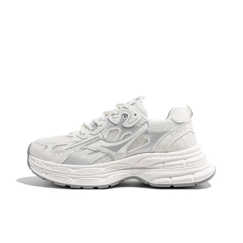 HUANQIU Anti Slip And Wear Resistant Height Increasing Low Top Chunky Sneakers Men's Beige