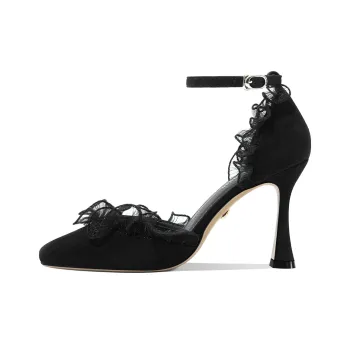Lily Wei Carli Flared Heel High Heels Women's Black
