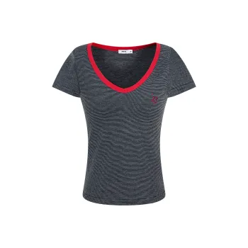 YINLEI T Shirts Women's Gray Stripes