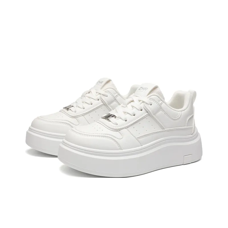 ZHR Abrasion Resistant, Lightweight, And Breathable Low Top Skateboard Shoes Women's White-0