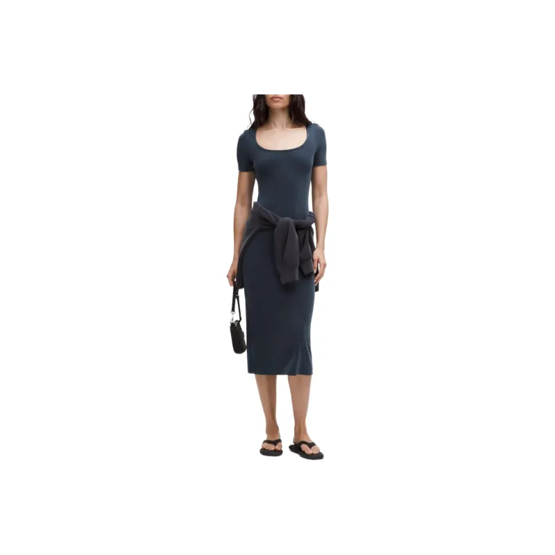 Lululemon Drapey SoftstremeScoop Neck Short Sleeved Dress Women's-0